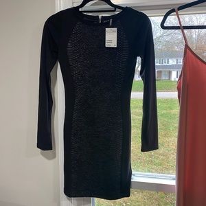 NEW Forever 21 Long Sleeve Black Bodycon Dress